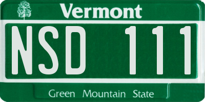 VT license plate NSD111