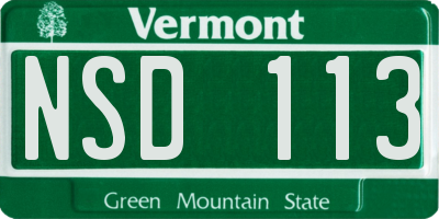 VT license plate NSD113