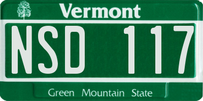 VT license plate NSD117