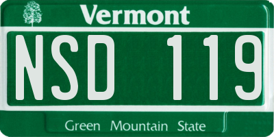 VT license plate NSD119