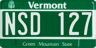 VT license plate NSD127