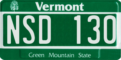 VT license plate NSD130