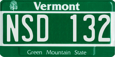 VT license plate NSD132