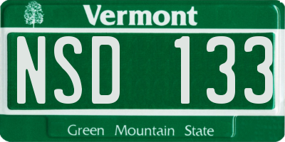 VT license plate NSD133