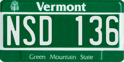VT license plate NSD136