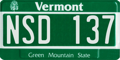 VT license plate NSD137