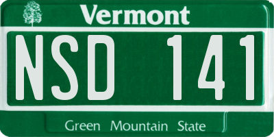 VT license plate NSD141