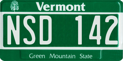 VT license plate NSD142