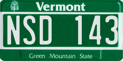 VT license plate NSD143