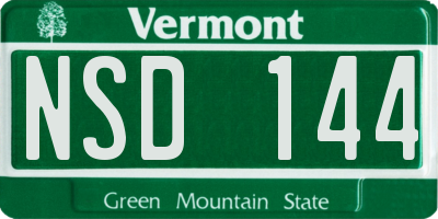 VT license plate NSD144