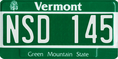 VT license plate NSD145