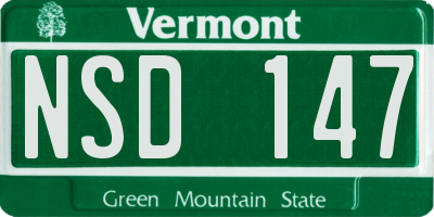 VT license plate NSD147