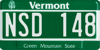 VT license plate NSD148
