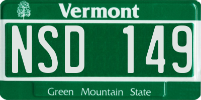 VT license plate NSD149
