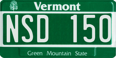 VT license plate NSD150