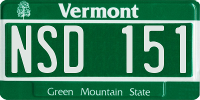 VT license plate NSD151