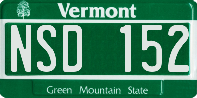 VT license plate NSD152