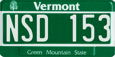 VT license plate NSD153