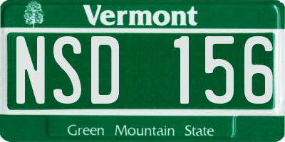 VT license plate NSD156