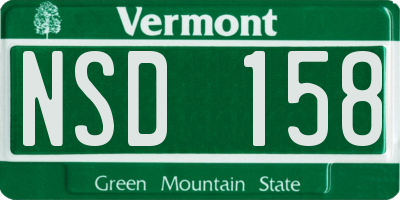 VT license plate NSD158