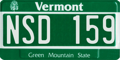 VT license plate NSD159