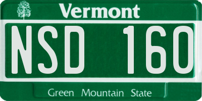 VT license plate NSD160