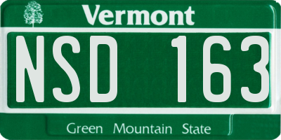 VT license plate NSD163