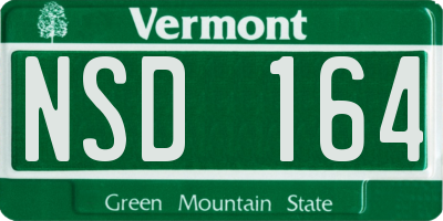 VT license plate NSD164