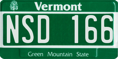 VT license plate NSD166