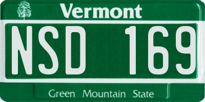 VT license plate NSD169
