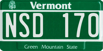 VT license plate NSD170