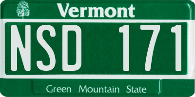 VT license plate NSD171