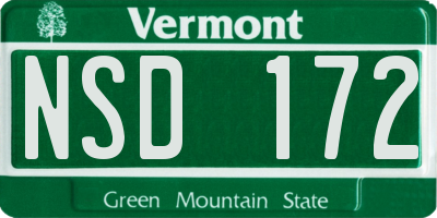 VT license plate NSD172
