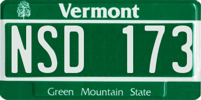 VT license plate NSD173