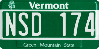 VT license plate NSD174