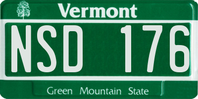 VT license plate NSD176