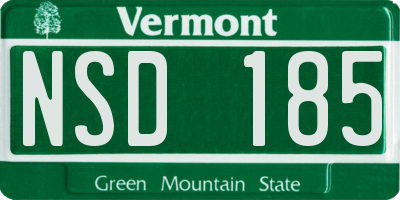 VT license plate NSD185