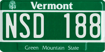VT license plate NSD188