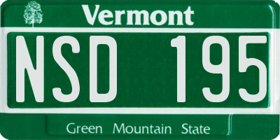 VT license plate NSD195