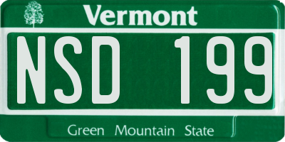 VT license plate NSD199
