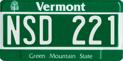 VT license plate NSD221