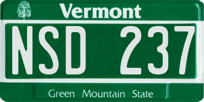 VT license plate NSD237