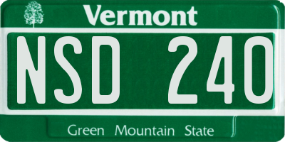 VT license plate NSD240