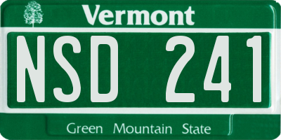 VT license plate NSD241