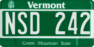 VT license plate NSD242