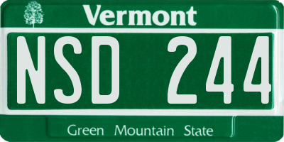 VT license plate NSD244