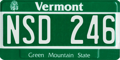 VT license plate NSD246