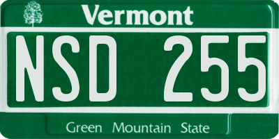 VT license plate NSD255