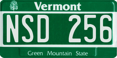 VT license plate NSD256
