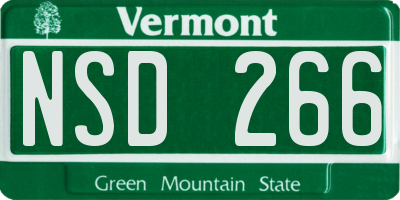 VT license plate NSD266